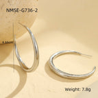 One Size / Large Steel Color Ear Ring