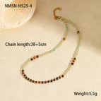 One Size / NMSN-H525-4 Tiger Eye Beaded Necklace