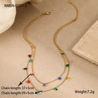 One Size / NMSN-G321-3 Gold Color Zirconium Necklace