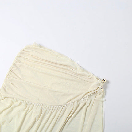 Halter Backless High Split Skirt Set