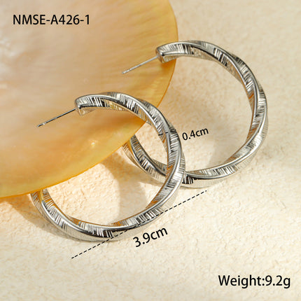 Stainless Steel Earrings Non Fading Design Ring round Beads Earrings Eardrops