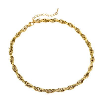All Match Stainless Steel Twist Necklace Winding Niche High Grade Design Titanium Steel Clavicle Chain Necklace Accessories