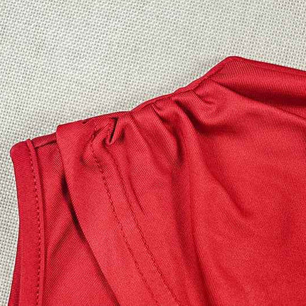 Solid Color Asymmetric  Pleated Dress
