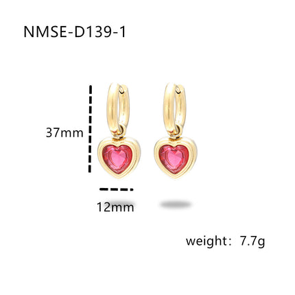 Love Titanium Steel Earrings Women Affordable Luxury Inlaid Color Diamond 18K Gold Stainless Steel Eardrop