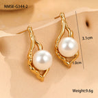 One Size / NMSE-G344-2 Irregular Pearl Earrings