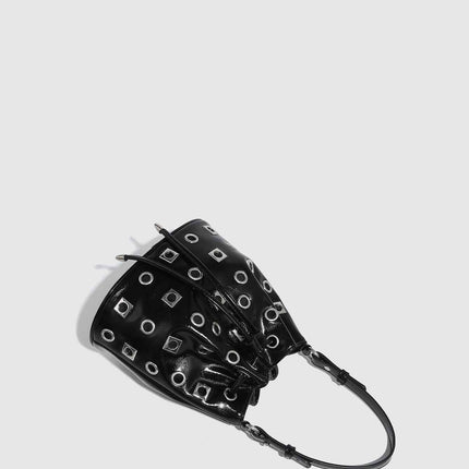 Trendy Rivet Cutout Messenger HandBag Purse