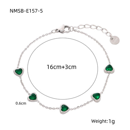 Loving Heart Zircon Stainless Steel Bracelet Special Interest Design Light Luxury All Match High Grade Women Bracelet