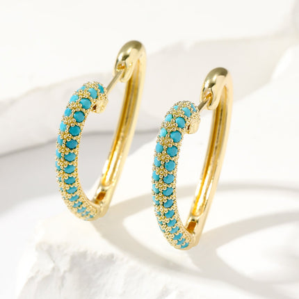 Golden Love Ear Clip Design Ear Studs Multicolor Zircon Elegant Graceful Earrings