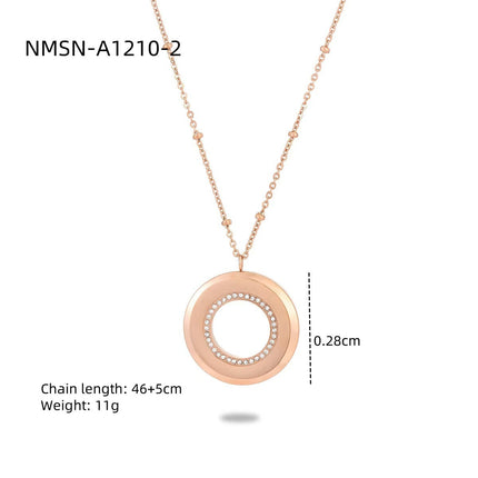 Lettering Private Exclusive Stainless Steel Necklace Vacuum Electroplated Rose Gold High Grade Titanium Steel Embellished