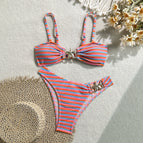 S / Red Stripe Bikini