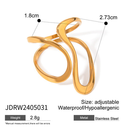 Sold Jewelry Stainless Steel Eye Catching Ring High Grade Ring Irregular Asymmetric Bracelet Rings Women