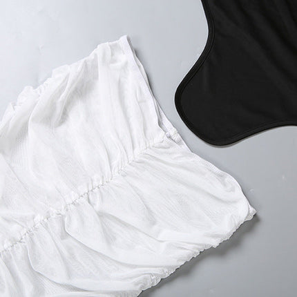 Tube Top Hollow Out Skirt Set
