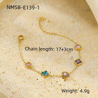 One Size / NMSB-E139-1 Gold Colorful Crystals