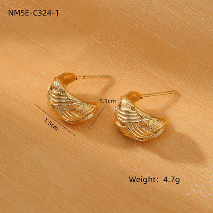 Winding Geometric Abstract Design Stainless Steel Earrings Unique Design Trend High Grade Titanium Steel Earrings