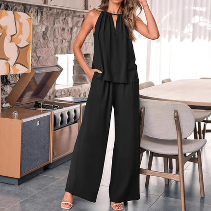Summer Sleeveless Jumpsuit Two Piece Set