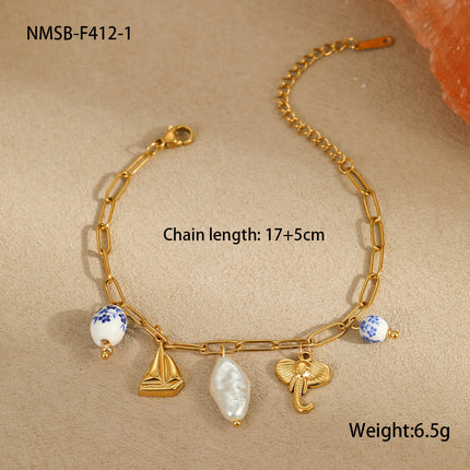 Bracelet Necklace Ornament Ocean Vacation Beach Wind Tassel Starfish Shell Embellished Necklace