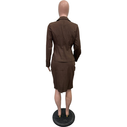 Hip Split Skirt Two Piece Set