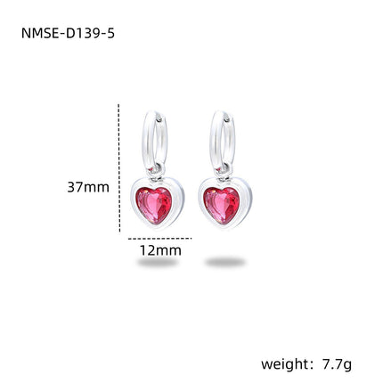 Love Titanium Steel Earrings Women Affordable Luxury Inlaid Color Diamond 18K Gold Stainless Steel Eardrop