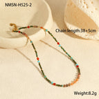 One Size / NMSN-H525-2 Orange Beaded Necklace