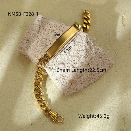 18K Vacuum Gold Plated Titanium Steel Bracelet Laser Laser Letter Graphic Number Stainless Steel Bracelet