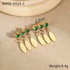 One Size / Green Zirconium Earrings