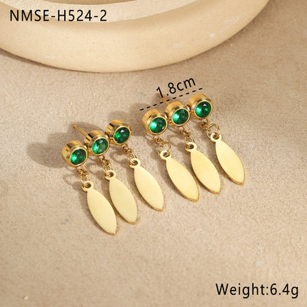 Special Interest Stainless Steel Earrings Inlaid Zircon Water Drops Titanium Steel Tassel Embellished Earrings Do Not Fade