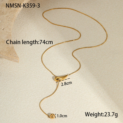 Titanium Steel Snake Bones Chain Non Fading Stainless Steel Necklace Gold Plated Light Luxury Design Long Y Shaped Chain