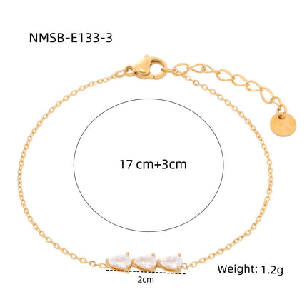 Heart Shape Diamond Titanium Steel Bracelets Women Non Fading Wild Stainless Steel Ornament