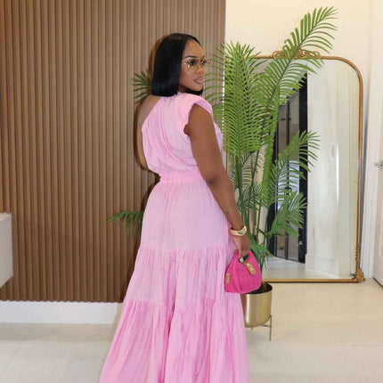 Solid Color Vacation Dress