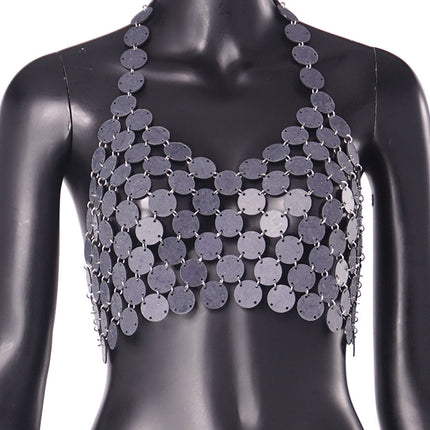 Summer Jewelry Punk Sexy Hand Stitching Acrylic Camisole