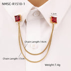 One Size / Red Zircon Collar Pin