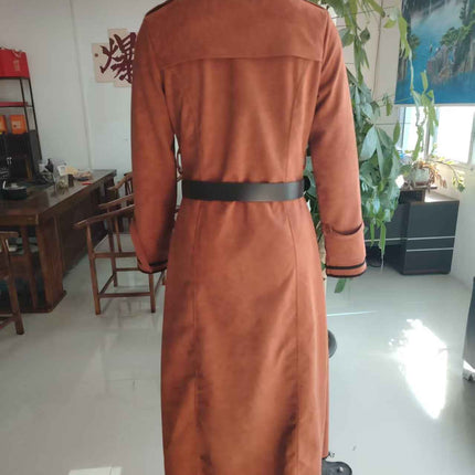 Women's Trench Western Style Suede Long Jacket