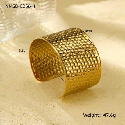Exaggerated Personalized All Match Titanium Steel Bracelet Fashionable High End Wide Surface Design Open Stainless Steel Bracelet