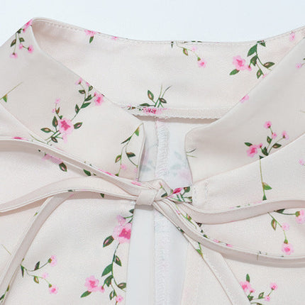 Elegant Long Sleeve Floral Mid Length Skirt Set