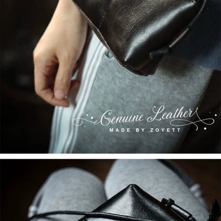 Genuine Leather Retro Portable Phone Bag | New Top Layer Cowhide Crossbody for Women (Pure Color)