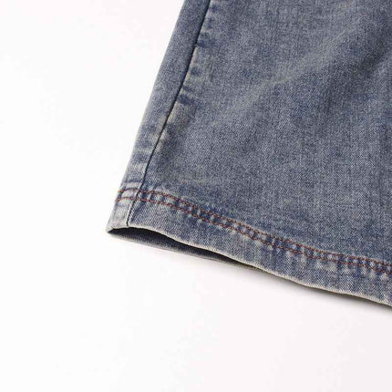 Denim Trench Coat Polo Collar Jacket