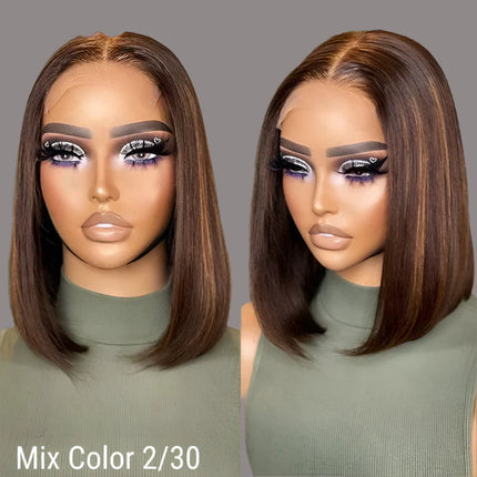 Sweet & Cute Brazilian Straight Bob Wig - Human Hair - Lace Front - Short & Fluffy