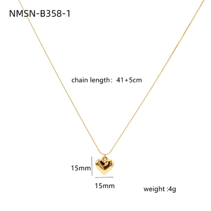 Three Dimensional Peach Heart Necklace Solid Love Heart Simplicity Dignified Embellished Clavicle Necklace Accessories