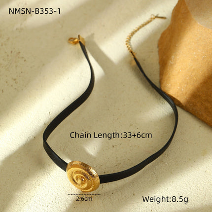 Bow Leather Love Titanium Steel Necklace Simple Light Luxury High Grade Stainless Steel Necklace Women