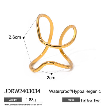 Sold Jewelry Stainless Steel Eye Catching Ring High Grade Ring Irregular Asymmetric Bracelet Rings Women