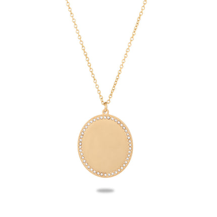 Private Exclusive Stainless Steel Necklace Unisex Vacuum Plating 18K Gold Titanium Steel Embellished