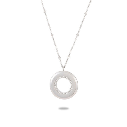 Lettering Private Exclusive Stainless Steel Necklace Special Interest Inlaid Zircon Titanium Steel Embellished