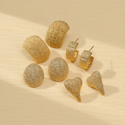 Arrival Frosted Exaggerated Arc Titanium Steel Ear Studs Women Affordable Luxury High Grade Stainless Steel Earrings Women