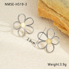 One Size / Color-Blocking Flower Earrings