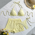 S / Light Yellow Three Piece Set