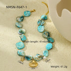 One Size / NMSN-F647-1 Blue Starfish Necklace