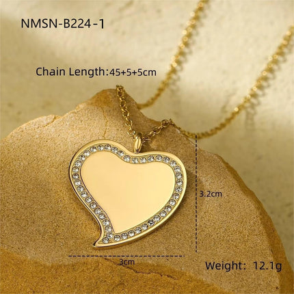 Private Exclusive Stainless Steel Necklace Unisex Vacuum Plating 18K Gold Titanium Steel Embellished