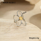One Size / Color Blocking Flower Ring