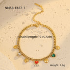 One Size / NMSB-E657-1 Love Heart Color Zircon