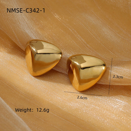 Simple Internet Celebrity Non Fading Lovely Titanium Steel Earrings 18K Gold Stainless Steel High Grade All Match Earrings